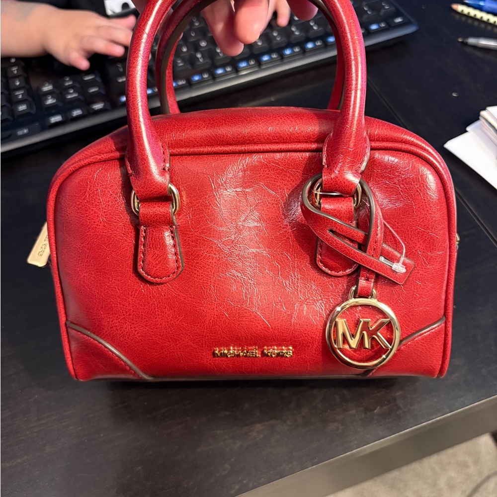 NWT Michael Kors Cherry Red Mini Bag - Picture 2 of 6